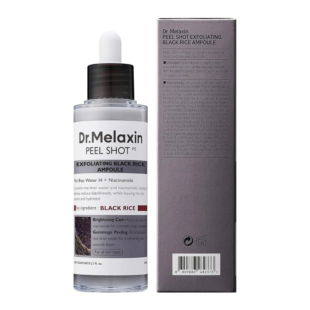 80ml 2-Pack Rice Peeling Ampoule Peel Shot Glow - Soft Exfoliating Scrub, Facial & Body Dead Skin Blackhead Remover All Skin Fri