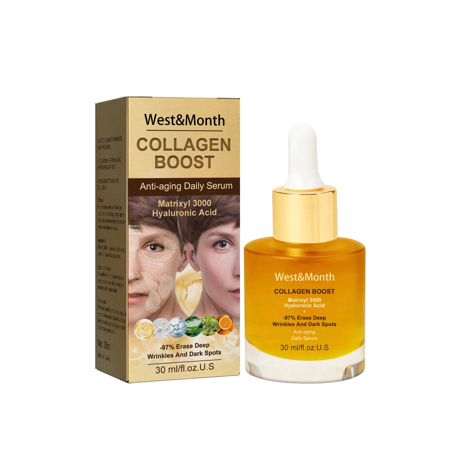 Women Collagen Boost Anti Aging Daily Face Serum Skin Barrier Repairing Deep Wrinkles And Dark Spots Erasing Elastic Skin Serum