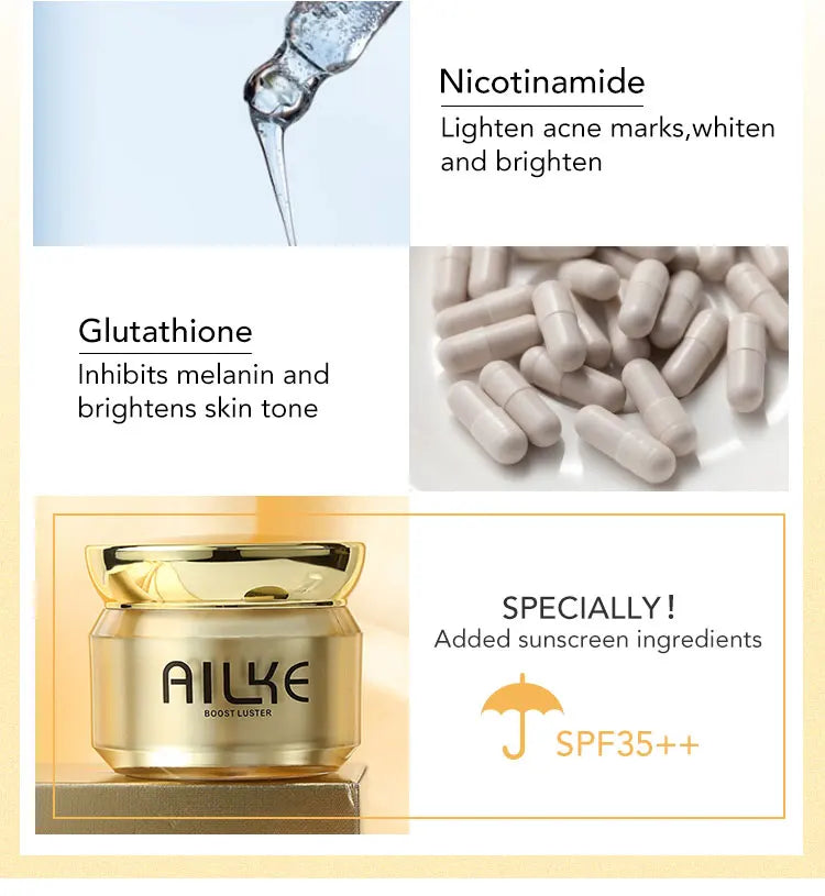 AILKE Whitening Face Care Set For All Skin Types, With Glutathione, Nicotinamide, Reduce Dark Spots, Freckles, Even Skin Tone