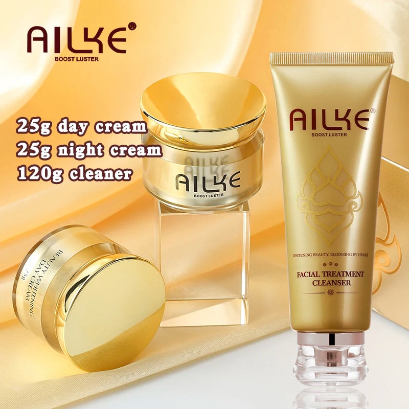 AILKE Whitening Face Care Set For All Skin Types, With Glutathione, Nicotinamide, Reduce Dark Spots, Freckles, Even Skin Tone