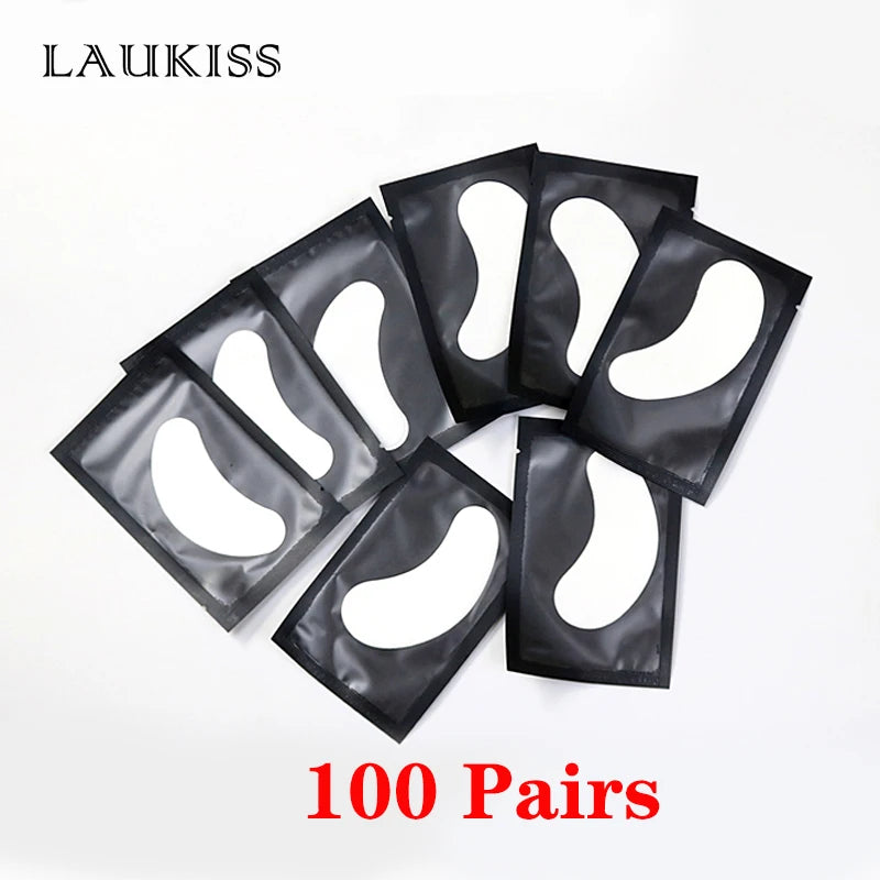 25/50/100Pairs Eye Patches Under Eyelash Pads for Building Hydrogel Paper Patches Lint Free Stickers for False Eyelashes LAUKISS