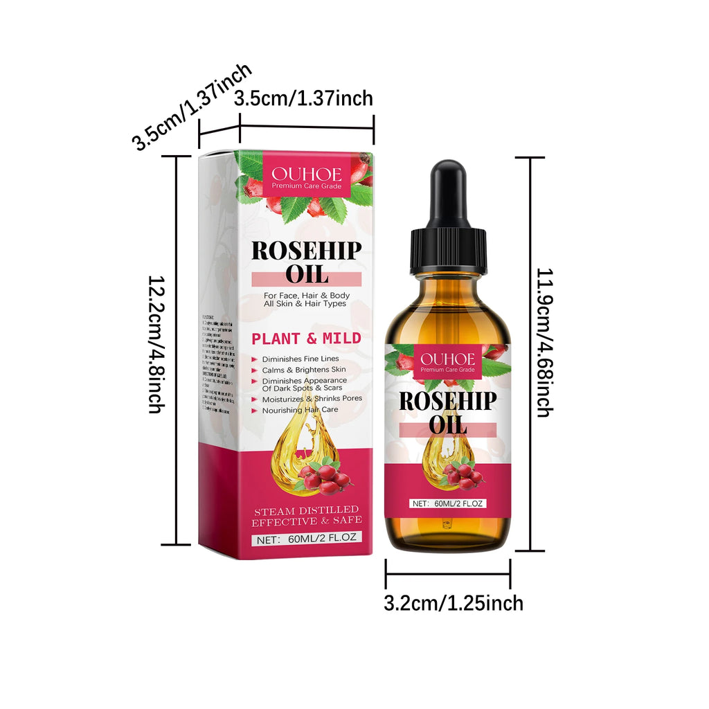 Organic Rosehip Oil Improve Fine Lines Wrinkles Firming Lifting Repair Smoothing Shiny Hair Oil Facial Essential Oils Skincare