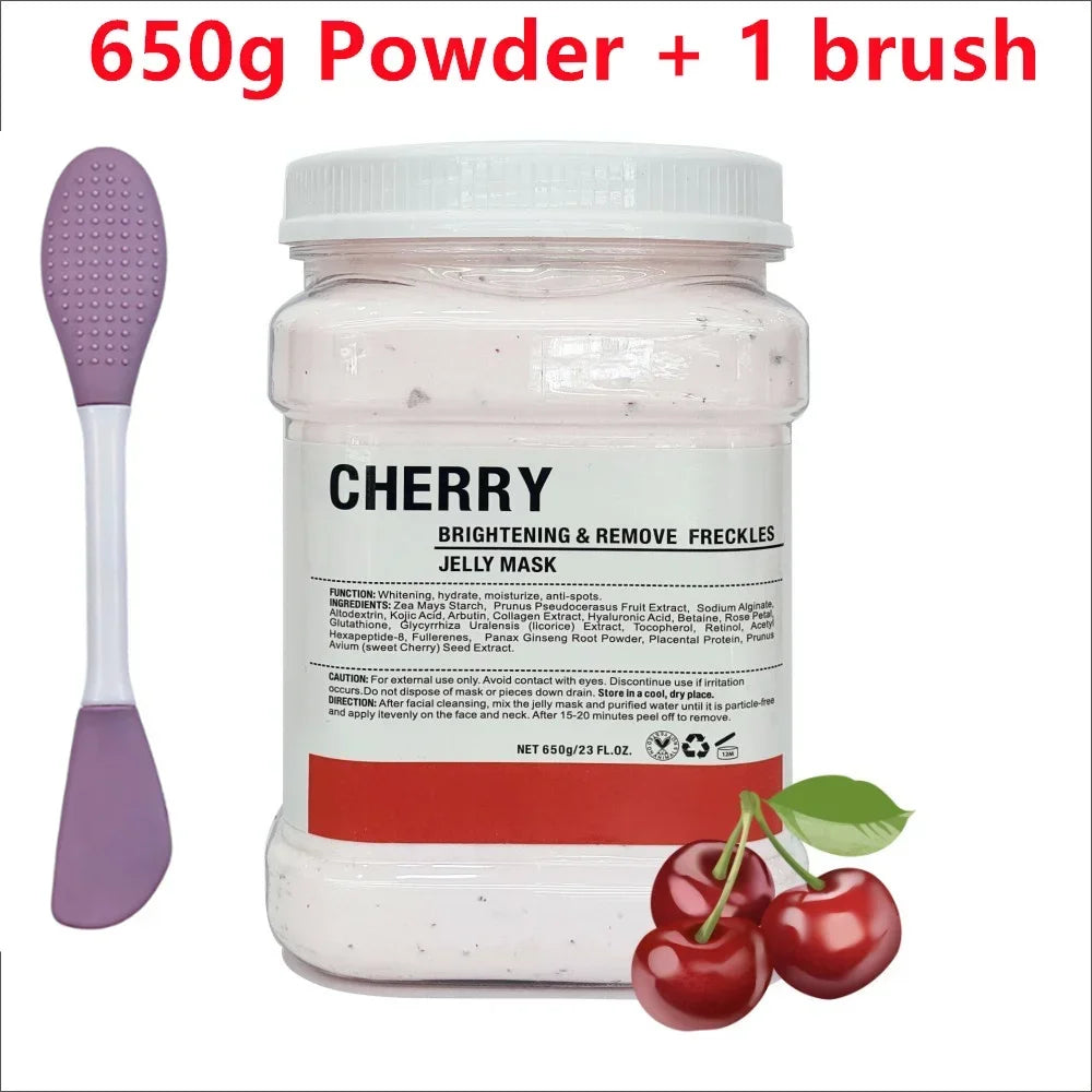 650g Chamomile Hyaluronic Acid Facial Moisturizing Mask Powder with Silicone Brush Increasing Skin Elasticity Rose Jelly Mask