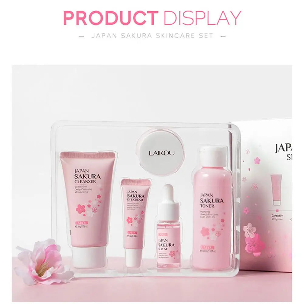 5/3pcs/Set Sakura Skincare Gift Set for Hydrated Glowing Skin