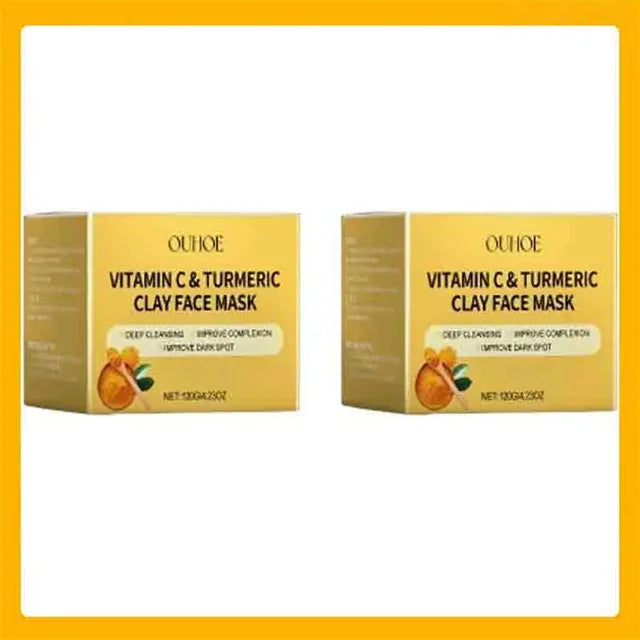 Vitamin C Turmeric Mud Mask Cleansing Shrinking Pores Moisturizer Brighten Deep Hydration Lightening Reduce Dullness Clay Mask