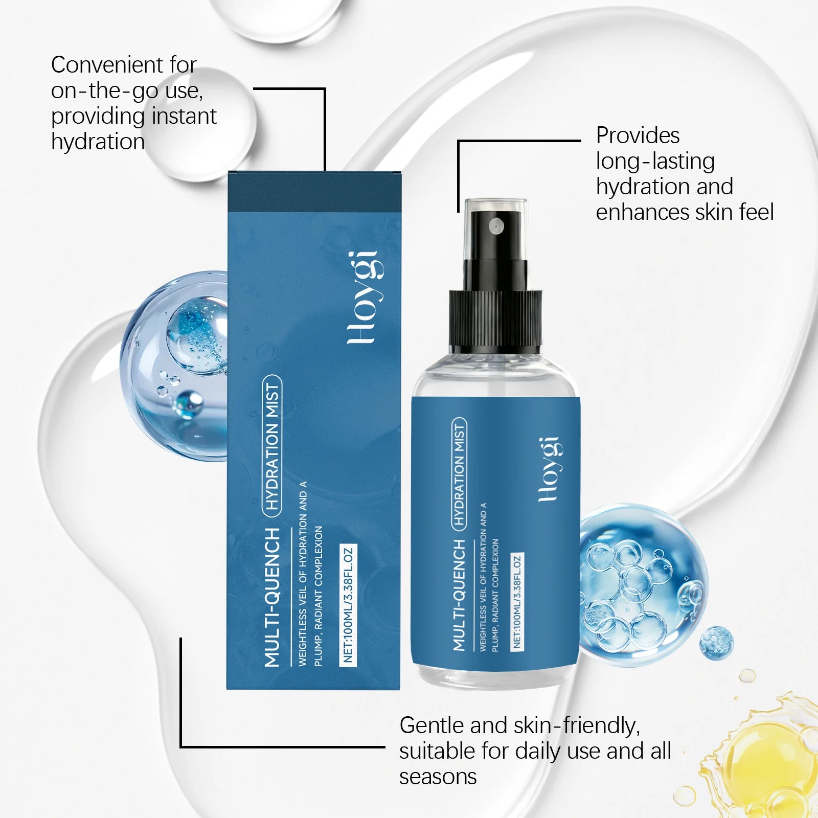 HOYGI Nicotinamide Whitening Spray Skin Brightening Moisturizing Aloe Toner Hydrating Repair Soothing Face Mist Dry Skin Care