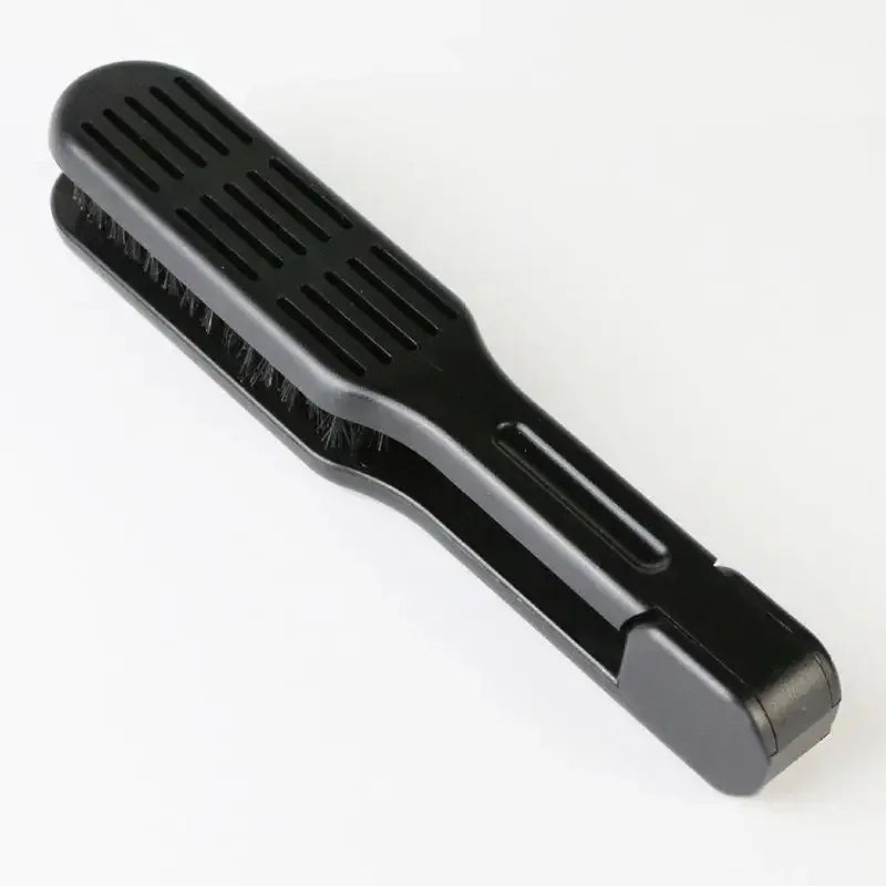 Pro Hairdressing Straightener Hairbrush Nylon Hair Straightening Double Brushes V Shape Comb Clamp Not Hurt Styling Tools DIY