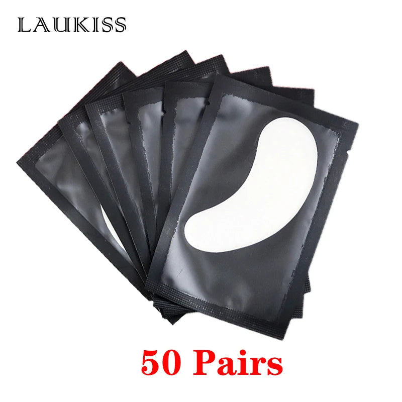 25/50/100Pairs Eye Patches Under Eyelash Pads for Building Hydrogel Paper Patches Lint Free Stickers for False Eyelashes LAUKISS