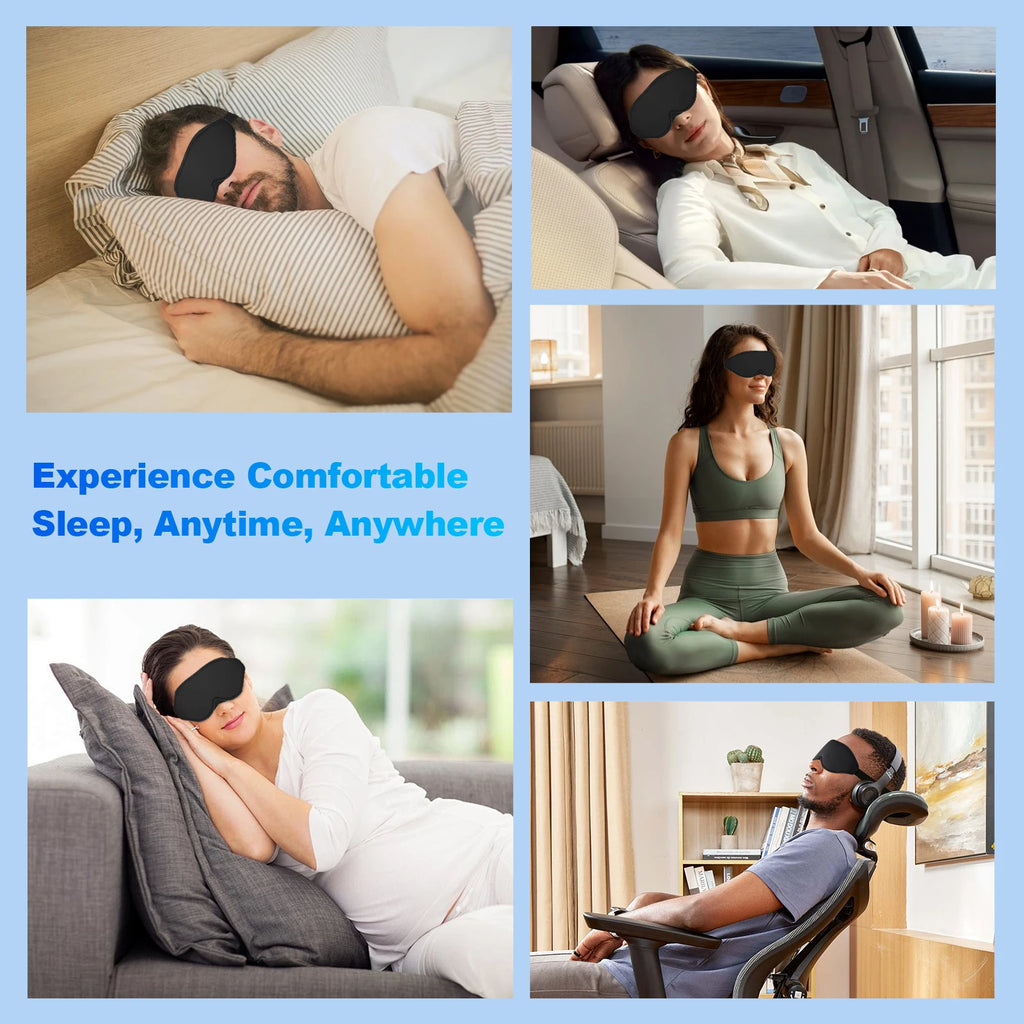 3D Sleeping Eye Mask Travel Rest Aid Eye Cover Patch Paded Soft Sleeping Mask Blindfold Eye Relax Massager