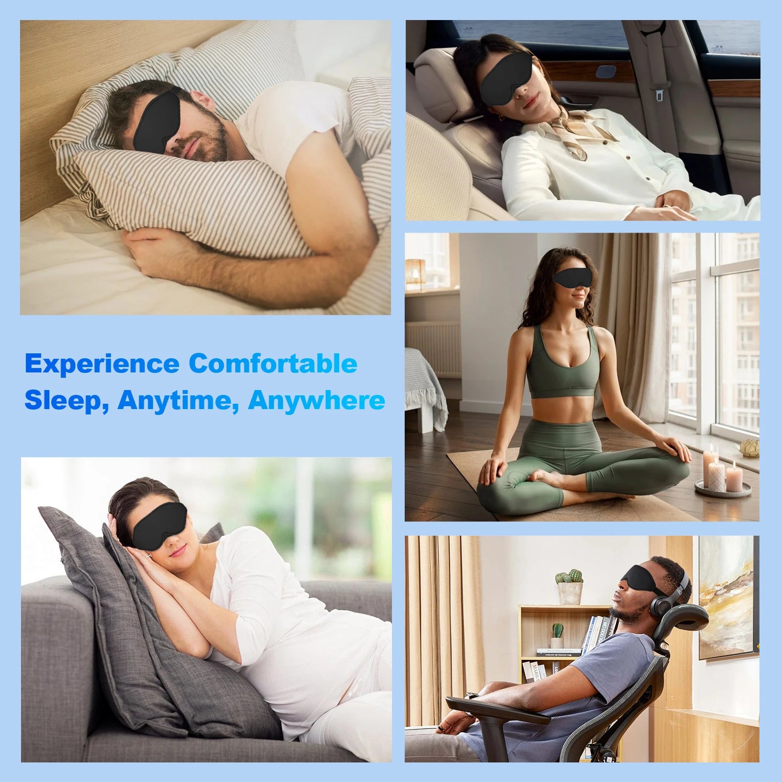 3D Sleeping Eye Mask Travel Rest Aid Eye Cover Patch Paded Soft Sleeping Mask Blindfold Eye Relax Massager