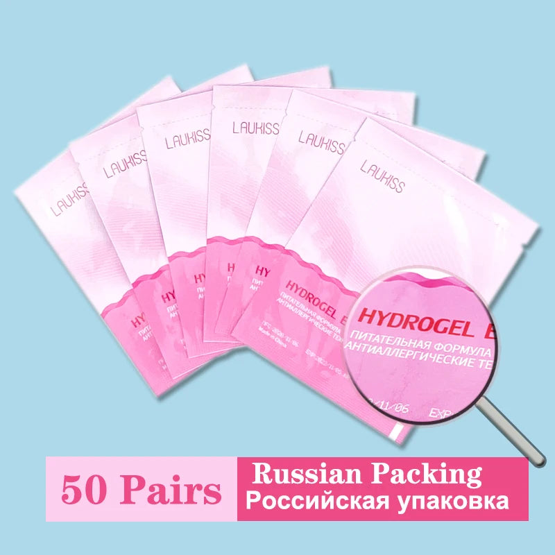25/50/100Pairs Eye Patches Under Eyelash Pads for Building Hydrogel Paper Patches Lint Free Stickers for False Eyelashes LAUKISS
