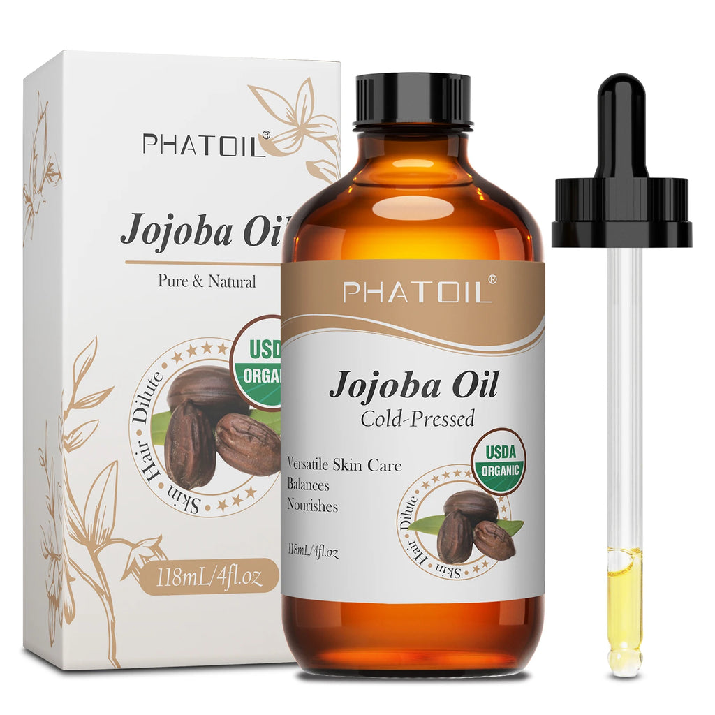 PHATOIL 100% Organic 236ml Castor Oil 118ml Jojoba Rosehip Seed Oil For Moisturizing Skin Care,Hair Growth,Eyelashes & Eyebrows