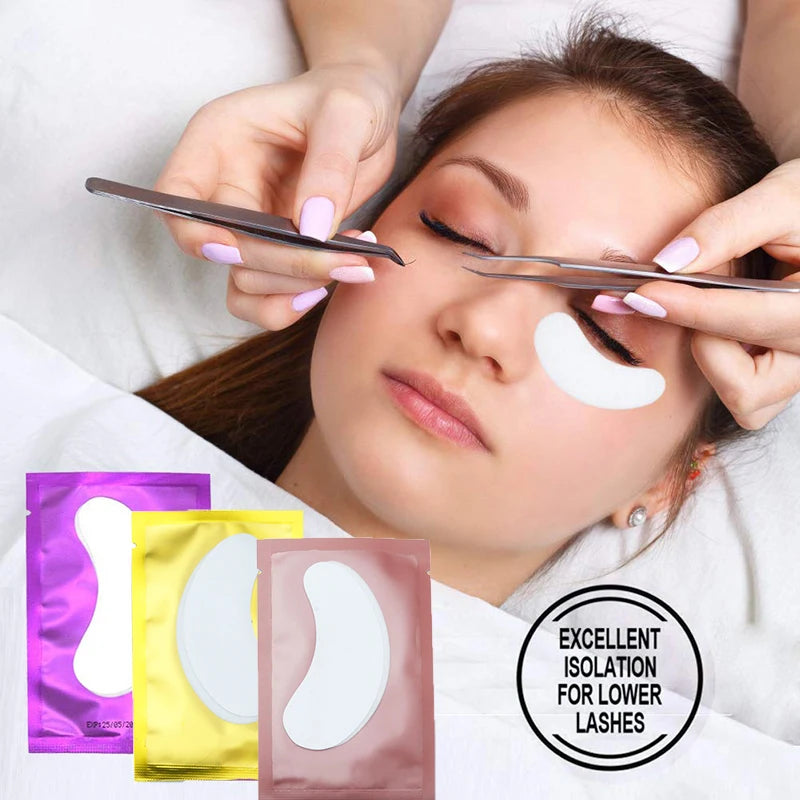 25/50/100Pairs Eye Patches Under Eyelash Pads for Building Hydrogel Paper Patches Lint Free Stickers for False Eyelashes LAUKISS
