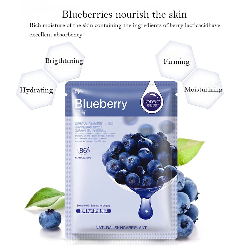 30pcs Fresh Fruit Sheet Masks for Hydrated Glowing Skin