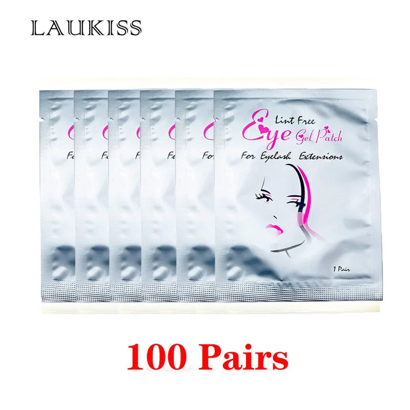 25/50/100Pairs Eye Patches Under Eyelash Pads for Building Hydrogel Paper Patches Lint Free Stickers for False Eyelashes LAUKISS