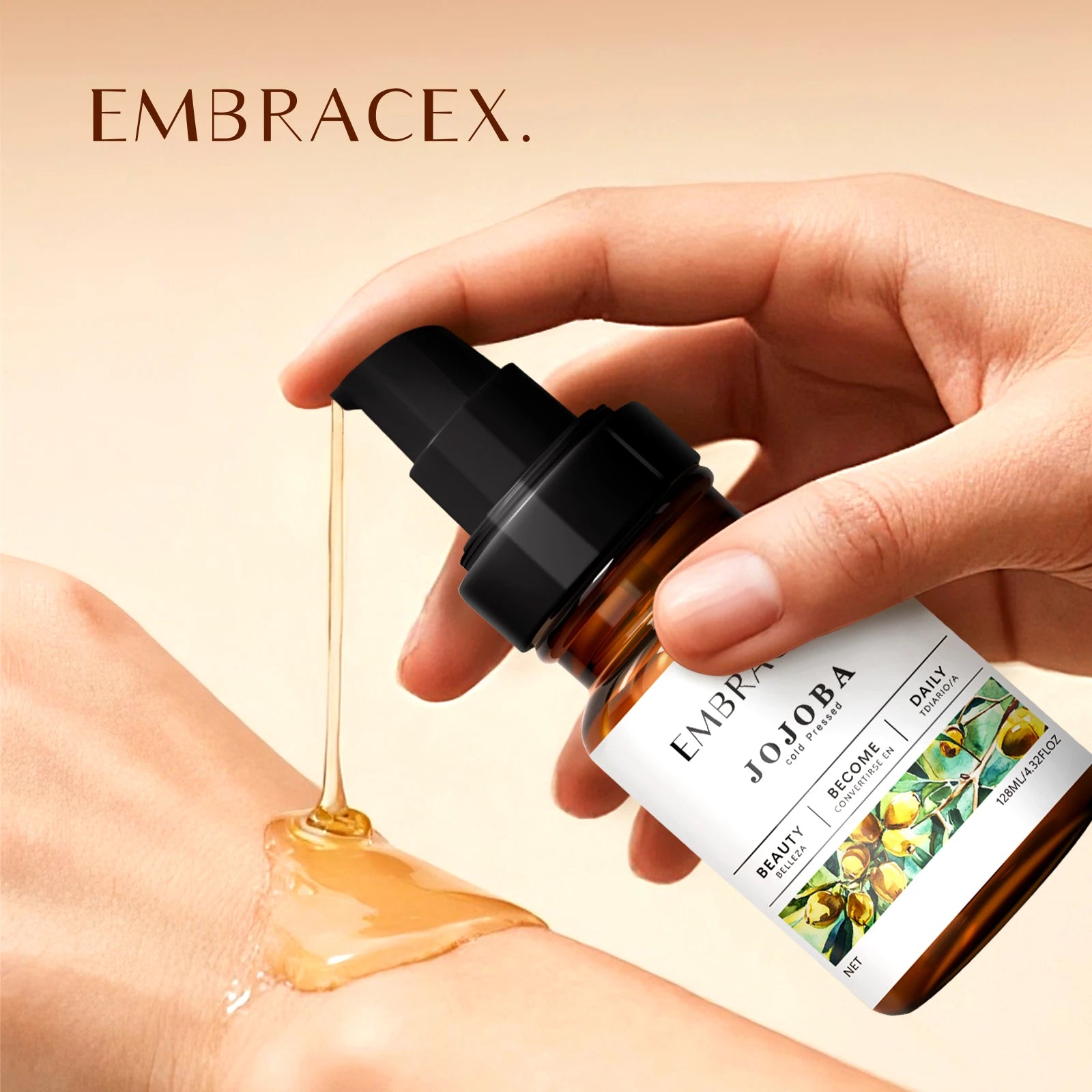 128ml Jojoba Oil Moisturizing Skin Hands Shoulder All Skin Types Nourishing Body Suitable For All Hair Types Gifts Massage Oils