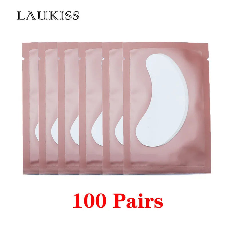 25/50/100Pairs Eye Patches Under Eyelash Pads for Building Hydrogel Paper Patches Lint Free Stickers for False Eyelashes LAUKISS