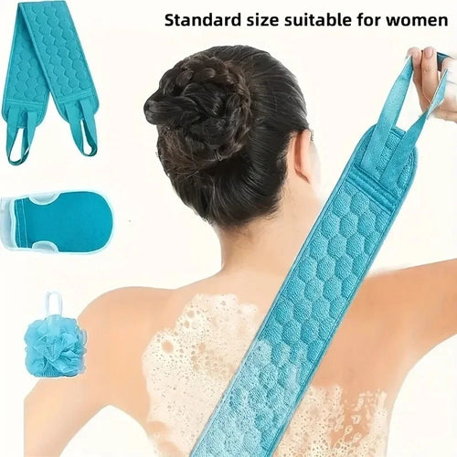 3Pcs Exfoliating Bath Set - Gentle Loofah & Soft Glove Washcloth for Body Scrub, Spa Essentials | Eco Friendly Vegan