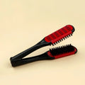 Pro Hairdressing Straightener Hairbrush Nylon Hair Straightening Double Brushes V Shape Comb Clamp Not Hurt Styling Tools DIY