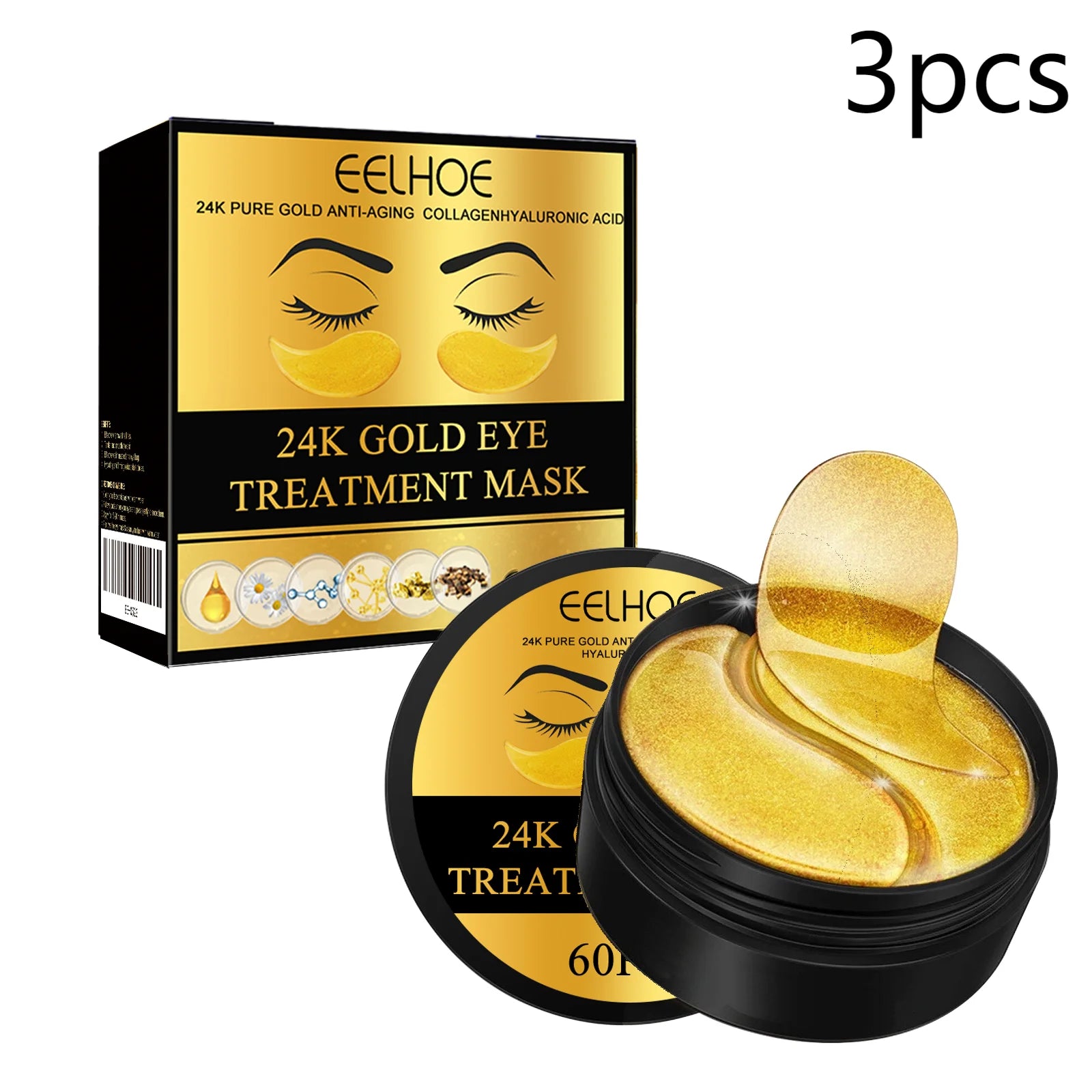 24K Gold Eye Patches for Hydrated Refreshed Eyes