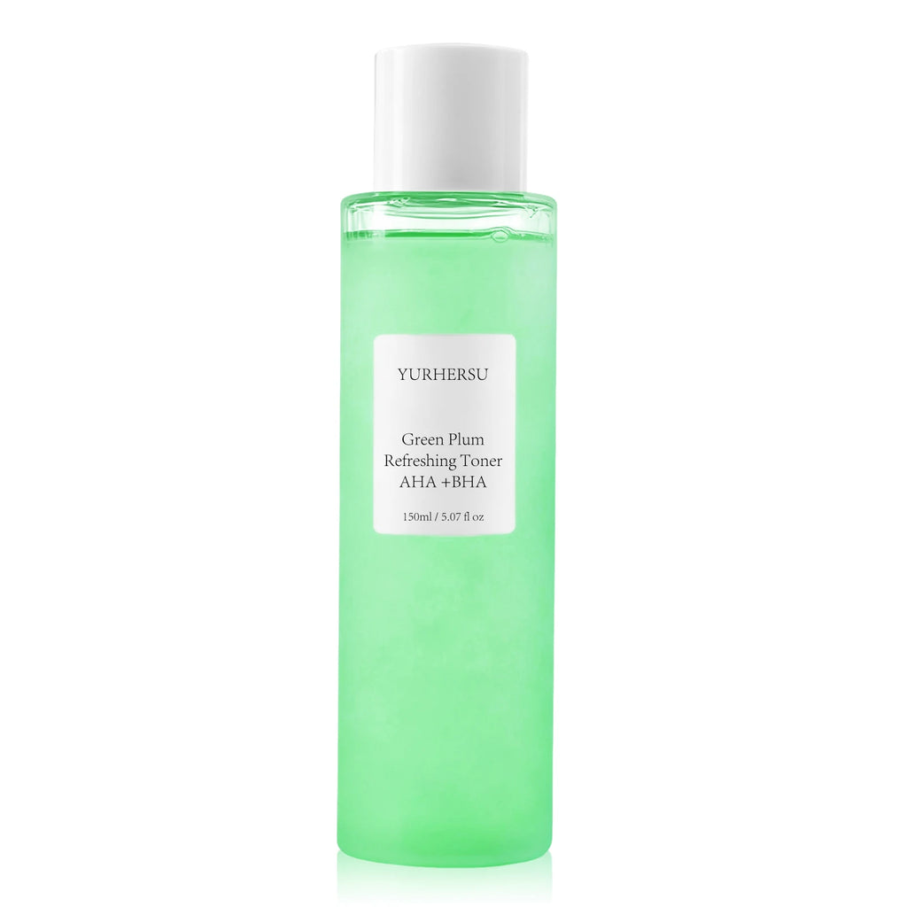 Green Plum AHA BHA Toner Refreshing Facial Essence Moisturizer Mild Exfoliating Salicylic Acid Skin Care Men Women