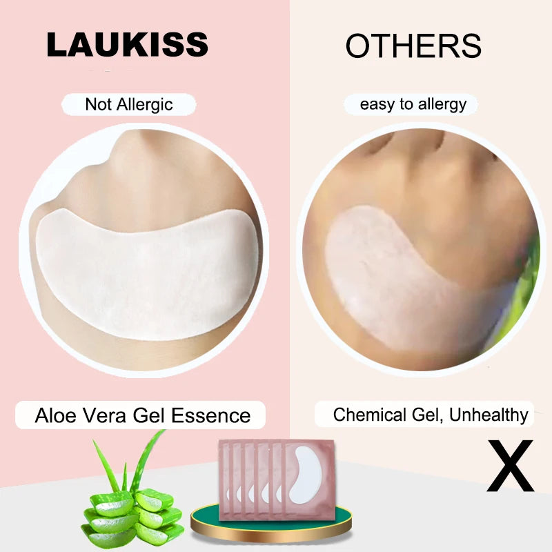 25/50/100Pairs Eye Patches Under Eyelash Pads for Building Hydrogel Paper Patches Lint Free Stickers for False Eyelashes LAUKISS