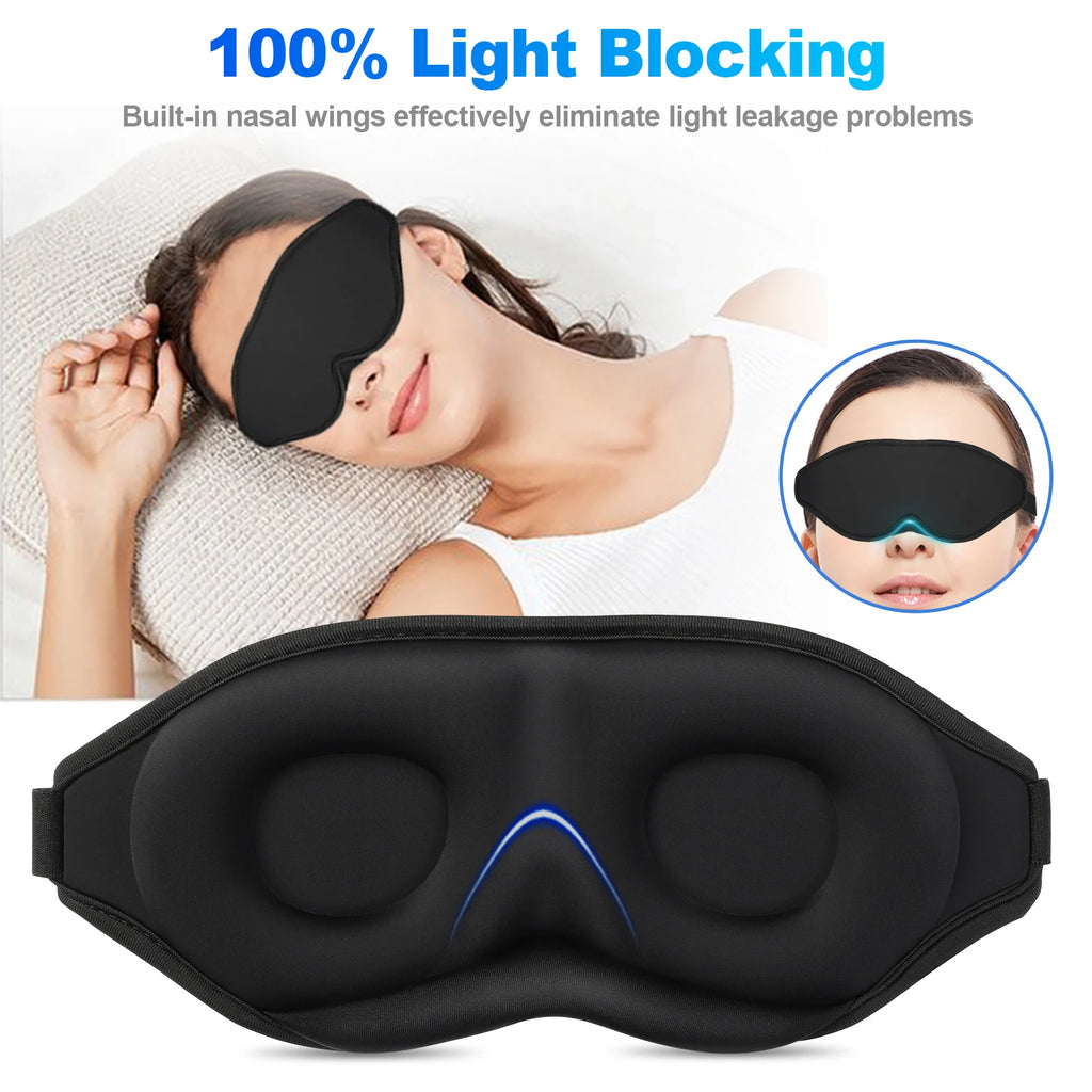 3D Sleeping Eye Mask Travel Rest Aid Eye Cover Patch Paded Soft Sleeping Mask Blindfold Eye Relax Massager
