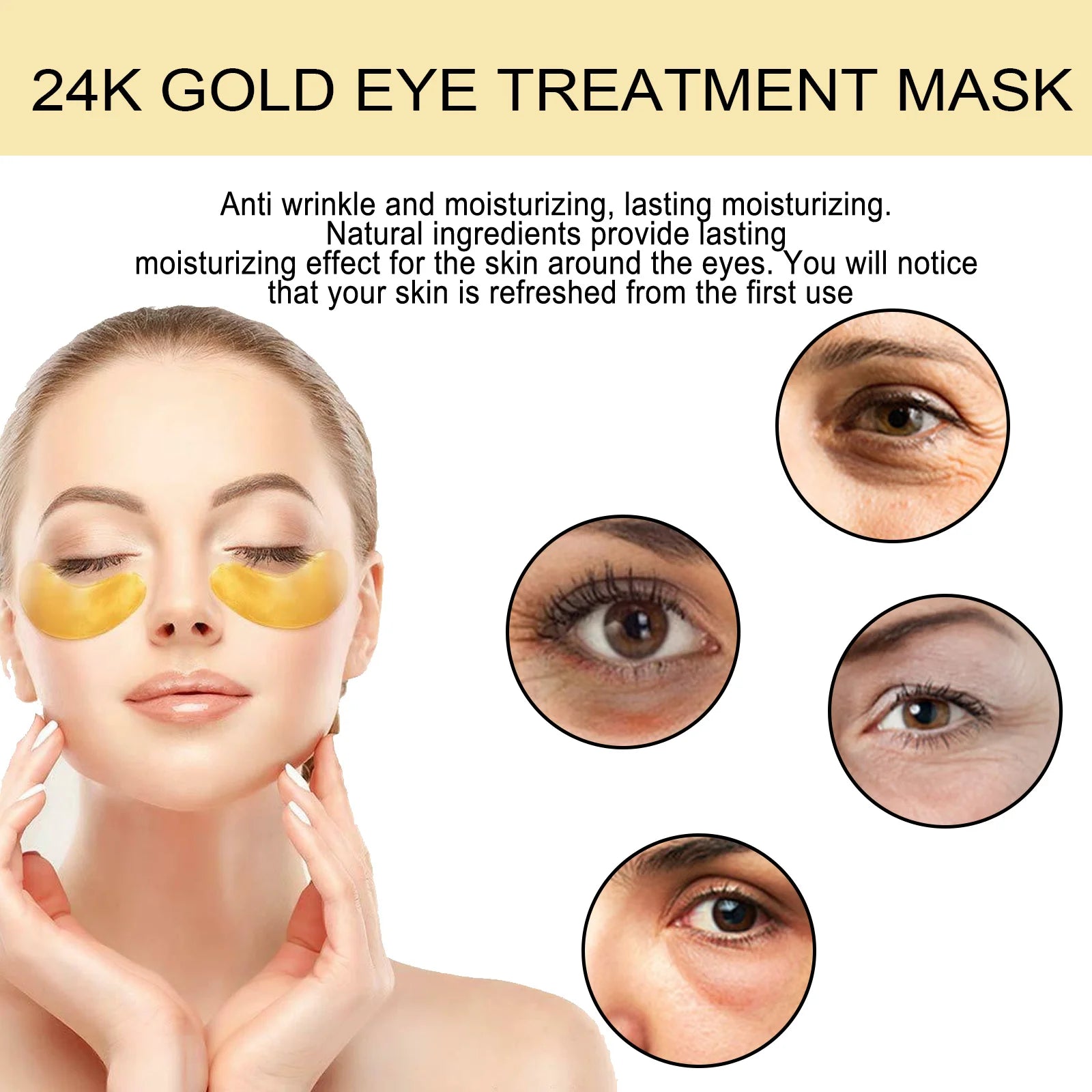 24K Gold Eye Patches for Hydrated Refreshed Eyes