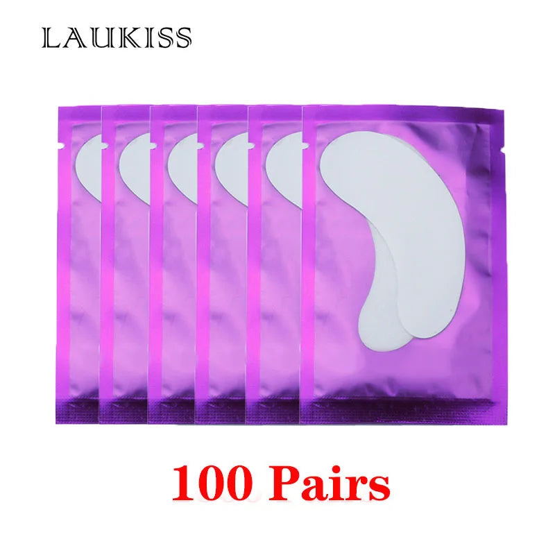 25/50/100Pairs Eye Patches Under Eyelash Pads for Building Hydrogel Paper Patches Lint Free Stickers for False Eyelashes LAUKISS