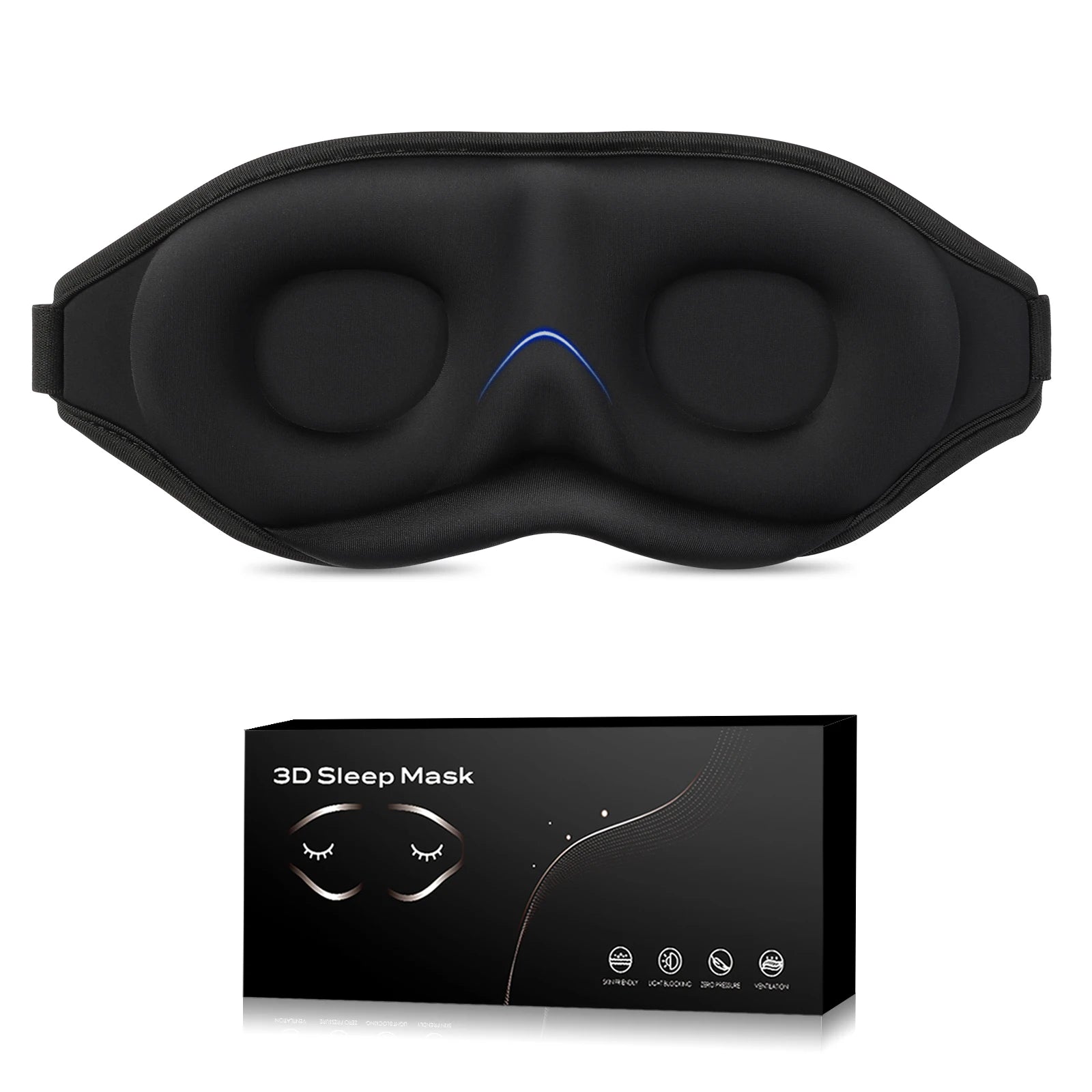 3D Sleeping Eye Mask Travel Rest Aid Eye Cover Patch Paded Soft Sleeping Mask Blindfold Eye Relax Massager