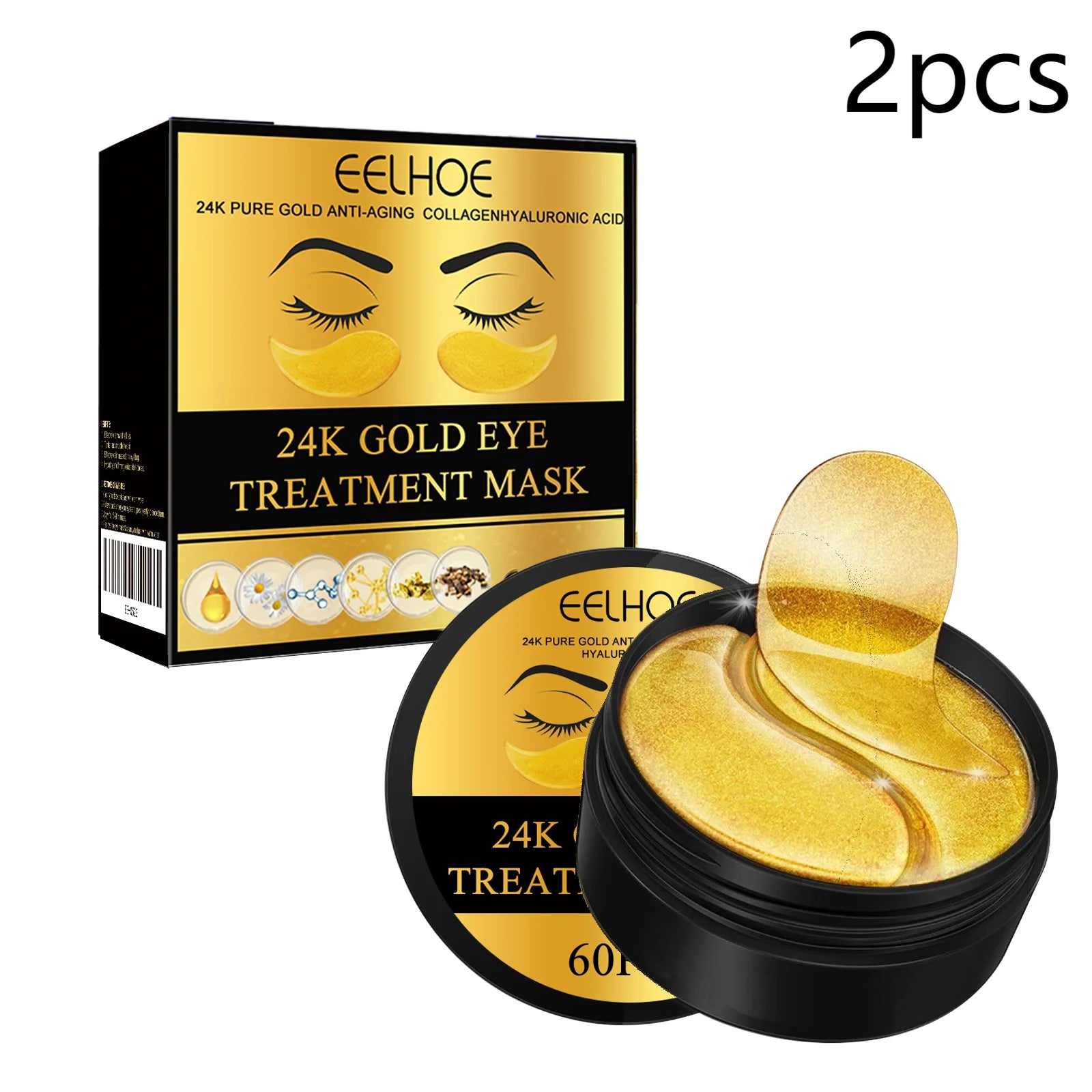 24K Gold Eye Patches for Hydrated Refreshed Eyes