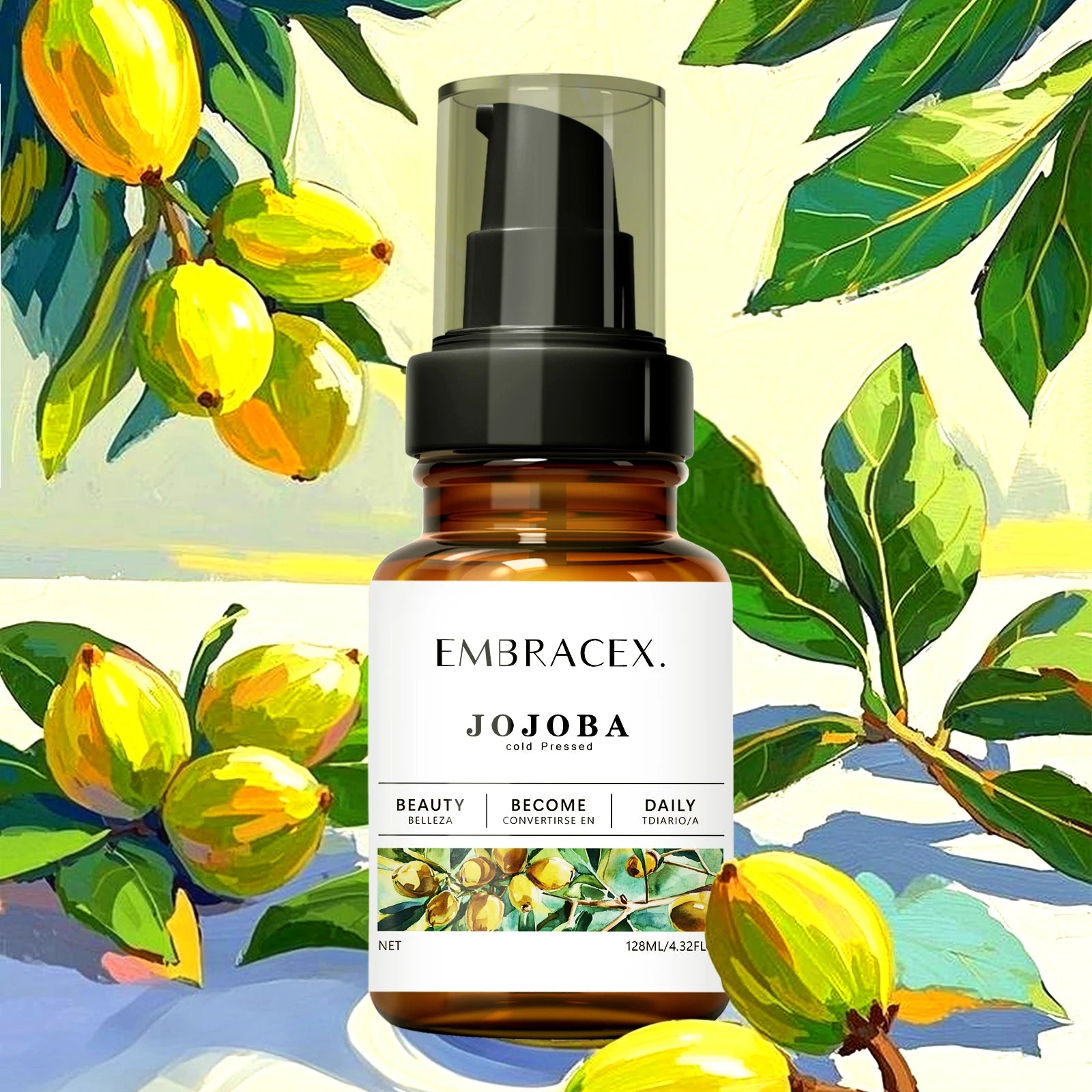 128ml Jojoba Oil Moisturizing Skin Hands Shoulder All Skin Types Nourishing Body Suitable For All Hair Types Gifts Massage Oils