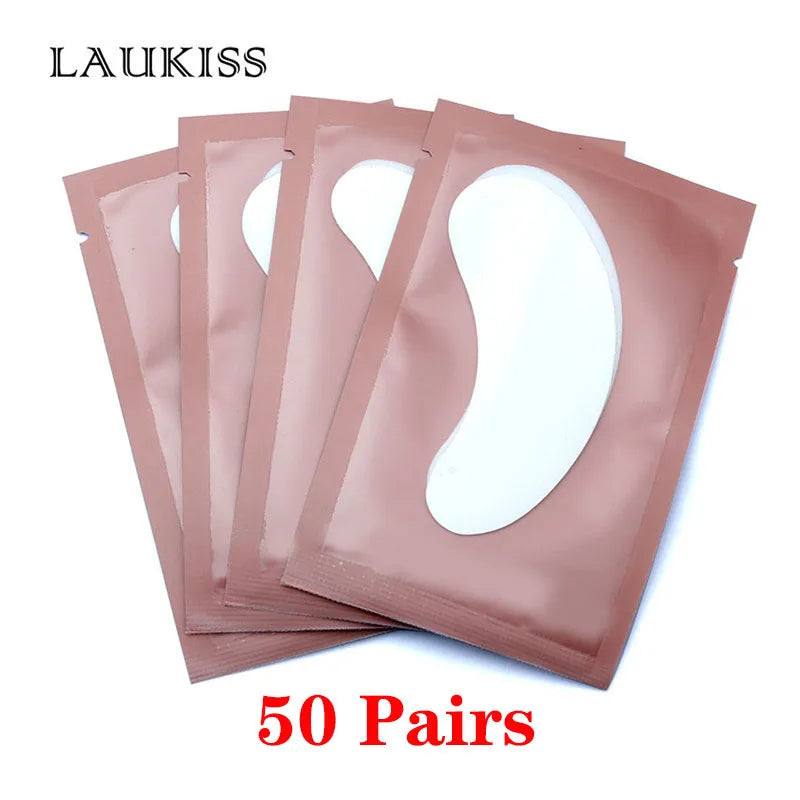 25/50/100Pairs Eye Patches Under Eyelash Pads for Building Hydrogel Paper Patches Lint Free Stickers for False Eyelashes LAUKISS