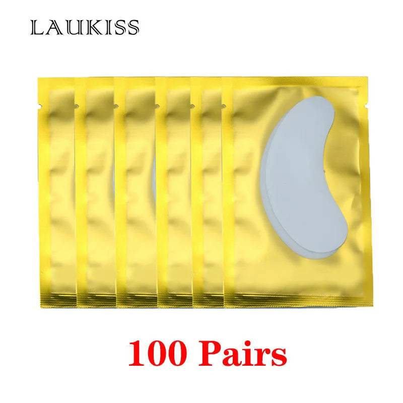25/50/100Pairs Eye Patches Under Eyelash Pads for Building Hydrogel Paper Patches Lint Free Stickers for False Eyelashes LAUKISS