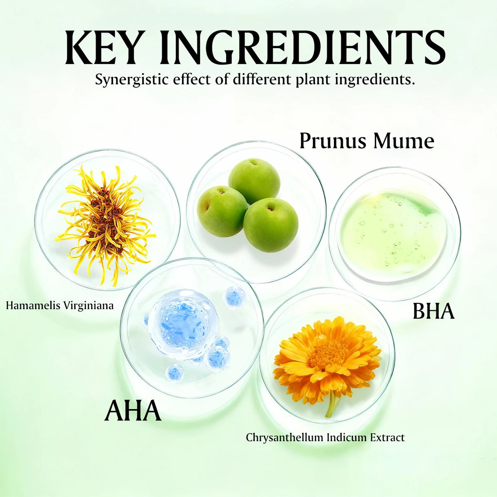 Green Plum AHA BHA Toner Refreshing Facial Essence Moisturizer Mild Exfoliating Salicylic Acid Skin Care Men Women