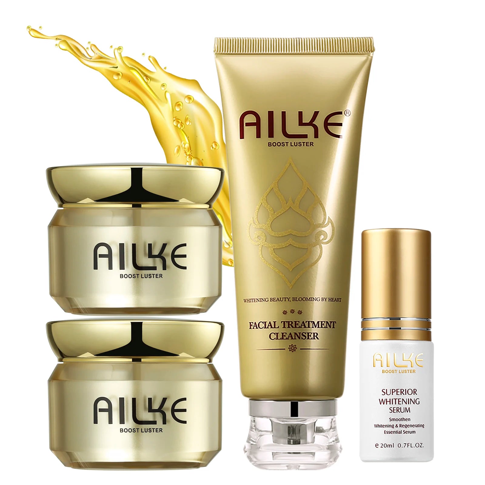 AILKE Whitening Face Care Set For All Skin Types, With Glutathione, Nicotinamide, Reduce Dark Spots, Freckles, Even Skin Tone