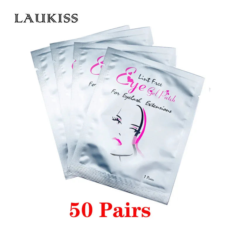 25/50/100Pairs Eye Patches Under Eyelash Pads for Building Hydrogel Paper Patches Lint Free Stickers for False Eyelashes LAUKISS