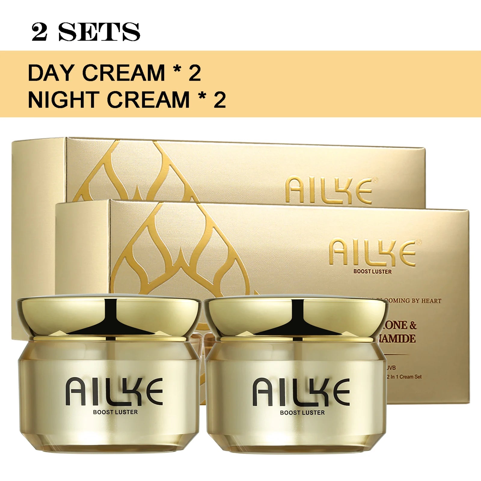 AILKE Whitening Face Care Set For All Skin Types, With Glutathione, Nicotinamide, Reduce Dark Spots, Freckles, Even Skin Tone