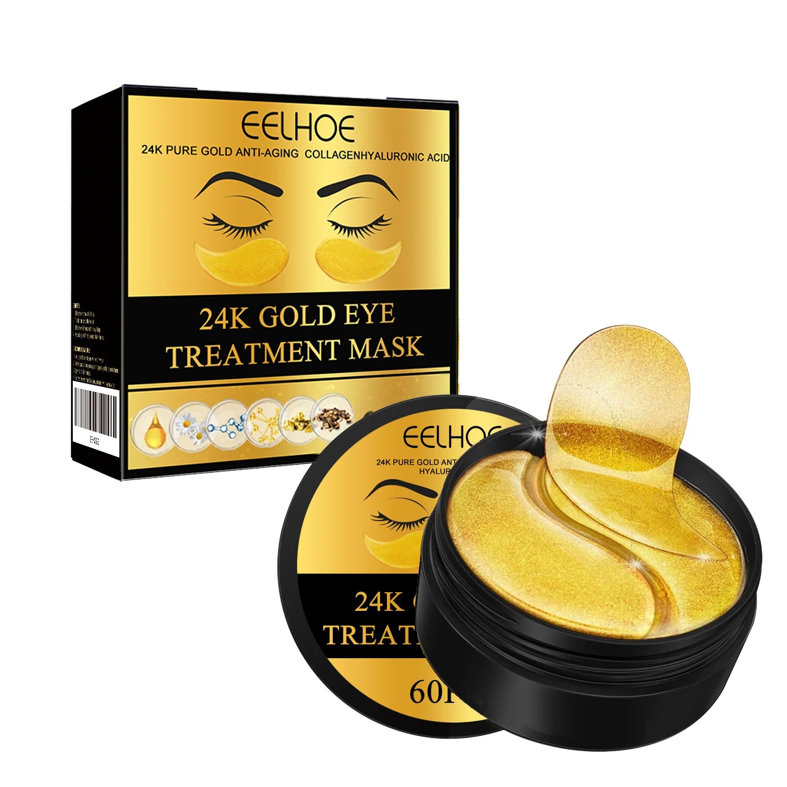 24K Gold Eye Patches for Hydrated Refreshed Eyes