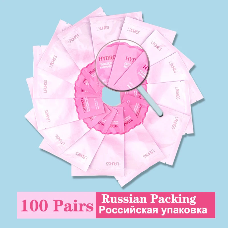 25/50/100Pairs Eye Patches Under Eyelash Pads for Building Hydrogel Paper Patches Lint Free Stickers for False Eyelashes LAUKISS